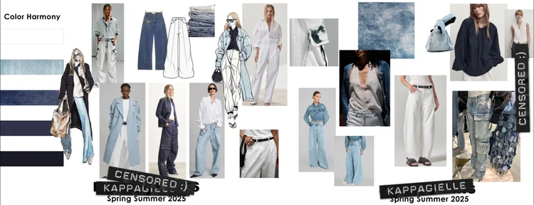 Denim sketches and moodboard