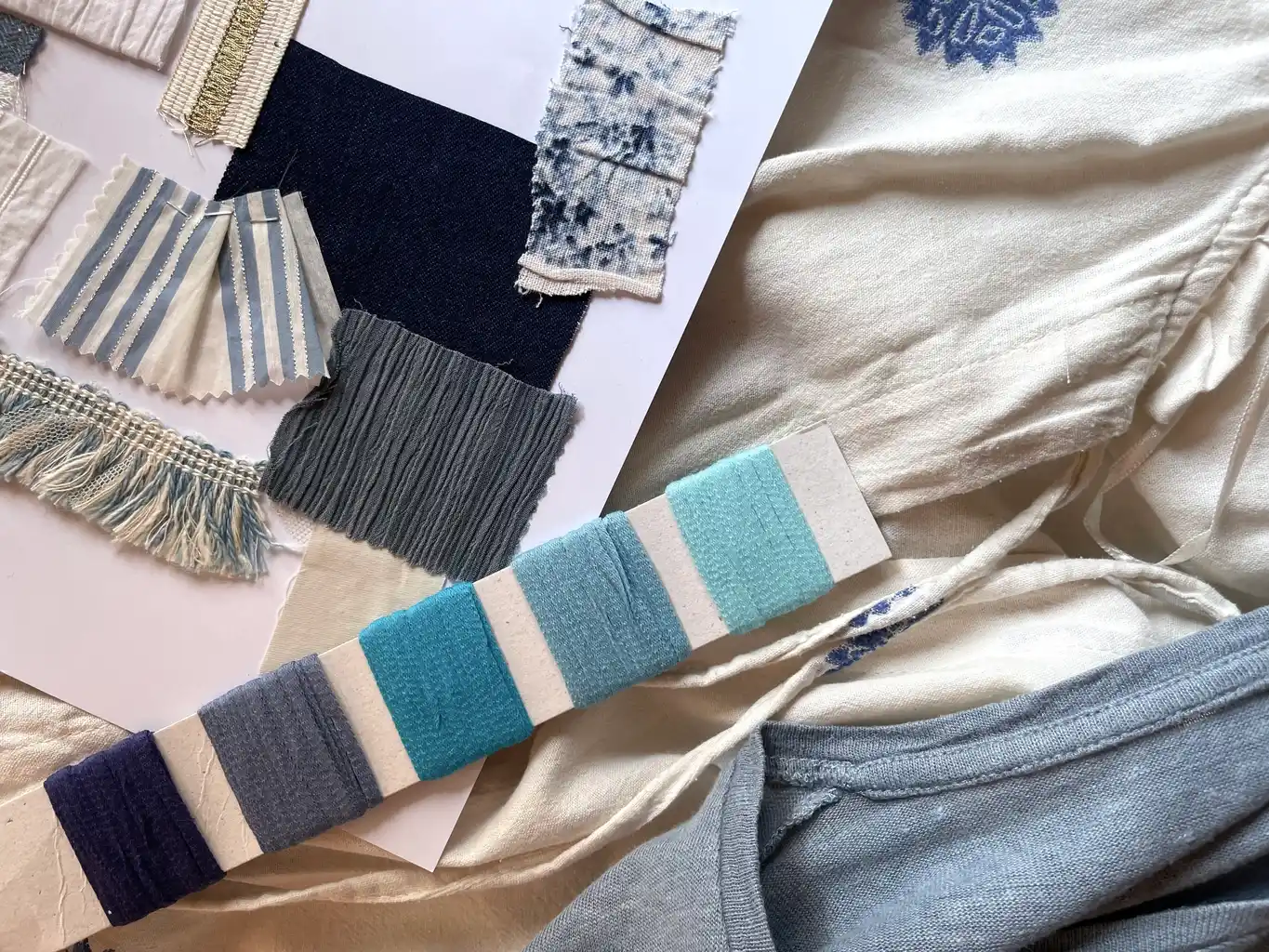 Menswear colour and fabric board
